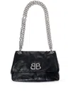 Balenciaga Monaco Mini Bb Leather Shoulder Bag In Black