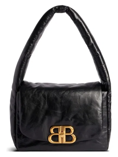 Balenciaga Small Monaco Shoulder Bag In Black