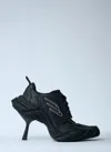 Balenciaga Monday Heels In Cowskin And Polyester In Black