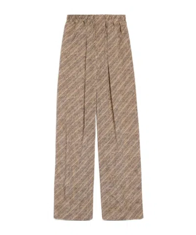 Balenciaga Women's Monogram Pyjama Pants In Beige/black In Gold