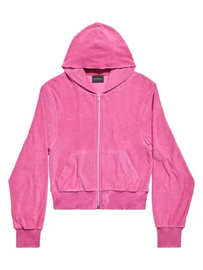 Balenciaga Fuchsia Chenille Sweatshirt In Pink