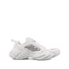 Balenciaga Monday Rubber-trimmed Leather Sneakers In Gray