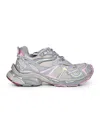 Balenciaga Women Runner 2 Nylon Low-top Sneakers With Leather Inserts In Gray