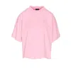 Balenciaga Women Nail Polish Cropped  T-shirt