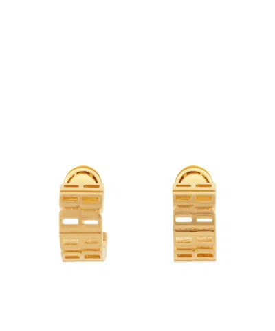 Balenciaga Women's Nano Hoop Earrings In Shiny Gold