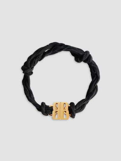 Balenciaga Women's Nano Ribbon Bb Bracelet In Black Shiny Gold