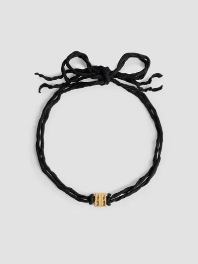 Balenciaga Women's Nano Ribbon Bb Choker In Black Shiny Gold