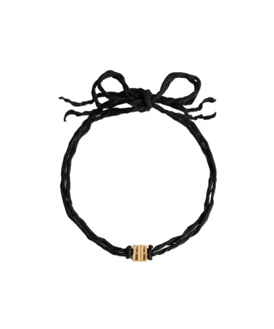 Balenciaga Women's Nano Ribbon Bb Choker In Black/shiny Gold