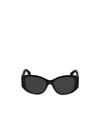 Balenciaga Bb0455s Nano Round Acetate Sunglasses In Black