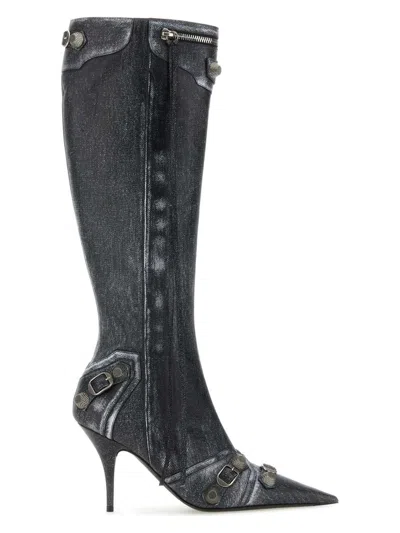 BALENCIAGA WOMEN'S NAPPA LEATHER CAGOLE BOOTS