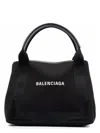 Balenciaga Navy Cabas Small Canvas Tote Bag In Black