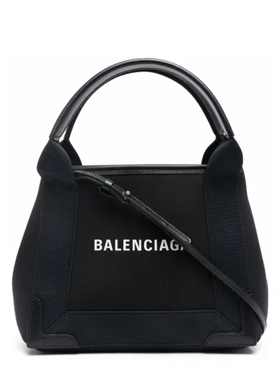 BALENCIAGA WOMEN'S NAVY CABAS XS CANVAS TOTE BAG