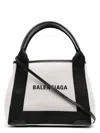 Balenciaga Women's Navy Cabas Xs Canvas Tote Bag In White