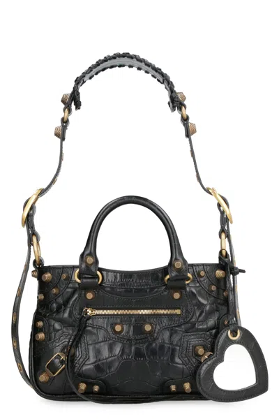 Balenciaga Neo Cagole S Leather Bag In Black