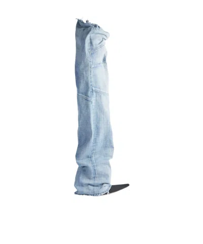 Balenciaga Women's New Flex 90mm Over-the-knee Boot In Black/sky Blue