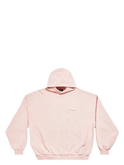 BALENCIAGA WOMEN'S NUDE HOODIE WHITE RED LOGO