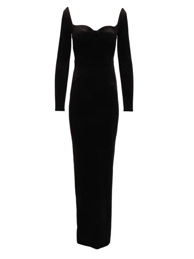 Balenciaga Women Off-the-shoulder Maxi Dress In Black