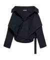 Balenciaga Off Shoulder Crop Shirt Long Sleeves In Black