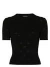 Balenciaga Women's Open-knit Wool Top In Black