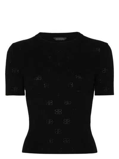BALENCIAGA WOMEN'S OPEN-KNIT WOOL TOP