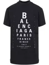 Balenciaga High Neck Black Tee With Contrasting Text In Black