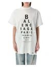 Balenciaga White T-shirt With Logo Printed On The Front And Torn Details In Cotton Woman