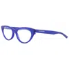 Balenciaga 52mm Cat Eye Optical Glasses In Blue