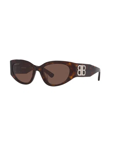 Balenciaga Women's Oval Sunglasses, Bb0324sk 6e000336 In Brown
