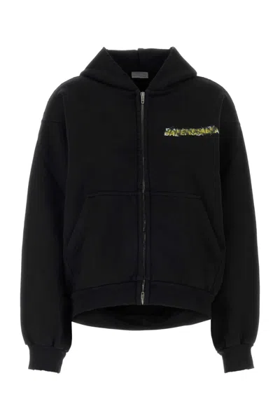 Balenciaga Women's Oversized Cotton Sweatshirt In Black