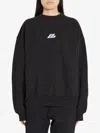 Balenciaga Crewneck Cotton Jersey Sweatshirt In Black