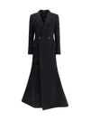 Balenciaga Women Oversized Godet Double-breasted Coat In Black