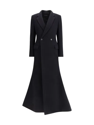 BALENCIAGA BALENCIAGA WOMEN OVERSIZED GODET DOUBLE-BREASTED COAT