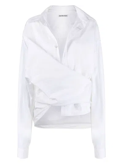 BALENCIAGA WOMEN'S OVERSIZED WRAP SHIRT
