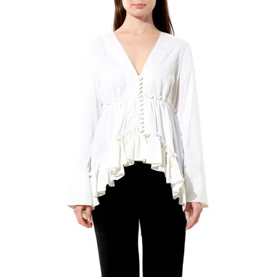 Balenciaga Oxford Top In White