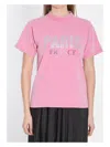 Balenciaga Paris Strass T-shirt In Pink