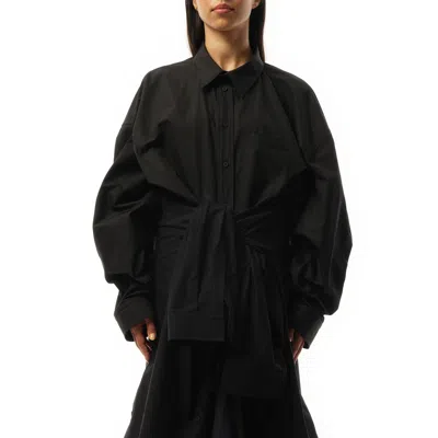 Balenciaga Women's Patched Shirt Dress In Black