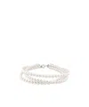 Balenciaga Women's Pearl 3-row Choker In Shiny Silver/white In White