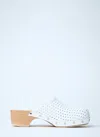 Balenciaga Scholl X 'clog' Perforated Rivet Wooden Mules In White