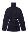 Balenciaga Pinched Navy Mini Dress In Wool And Cotton Women In Blue