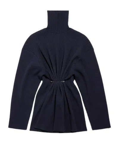 Balenciaga Women's Pinched Mini Dress In Navy In Blue