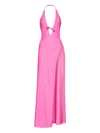 Balenciaga Long Halter Neck Dress Keyhole Detail In Pink