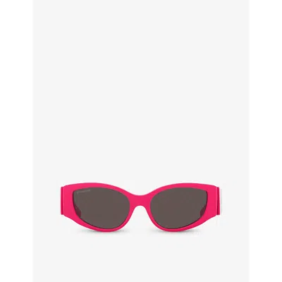 Balenciaga Womens Pink Bb0258s Cat-eye Acetate Sunglasses