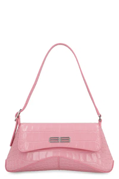 Balenciaga Pink Logo Medium Shoulder Bag