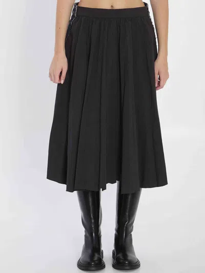 Balenciaga Women Pleated Hybrid Skirt In Black