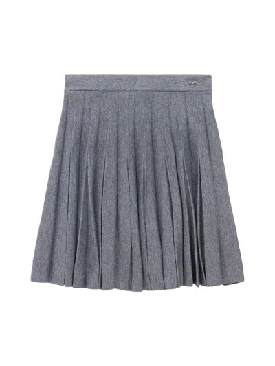 Balenciaga Pleated Elasticated Skirt In Gray