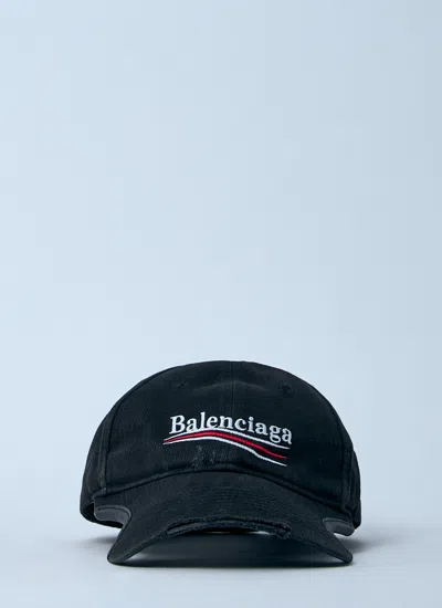 Balenciaga Women Political Baseball Cap In Blue