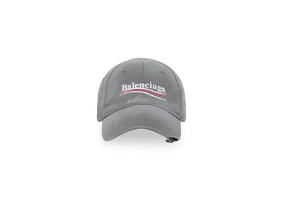 Pre-owned Balenciaga Women's Political Campaign Cap In Grey