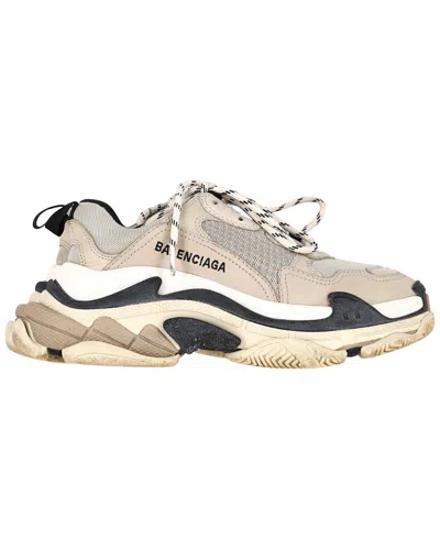 Balenciaga Women's Polyester Clear Sole Triple S Sneaker (authentic Pre-loved) In Brown