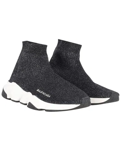 Balenciaga Women's Polyester Glittered Speed Trainer (authentic Pre-loved) In Black