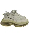 Balenciaga Triple S Sneakers In White Polyester In Green